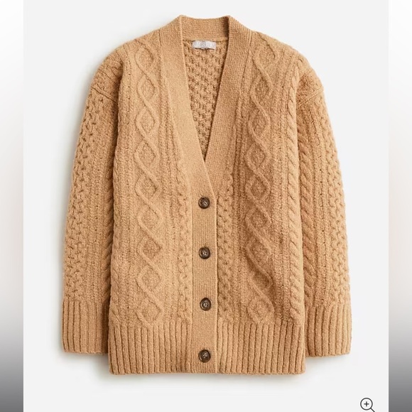 J. Crew relaxed stretch merino cable-knit sweater boyfriend fit 47588 - Picture 4 of 16